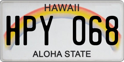 HI license plate HPY068