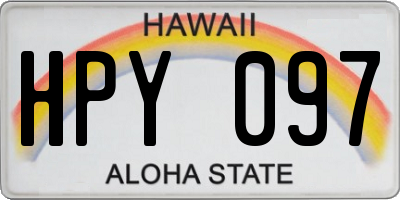 HI license plate HPY097