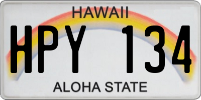 HI license plate HPY134