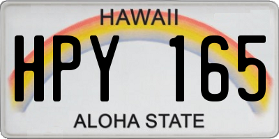 HI license plate HPY165