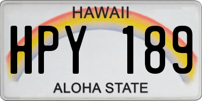 HI license plate HPY189