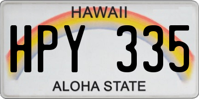 HI license plate HPY335