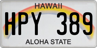 HI license plate HPY389