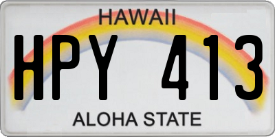 HI license plate HPY413