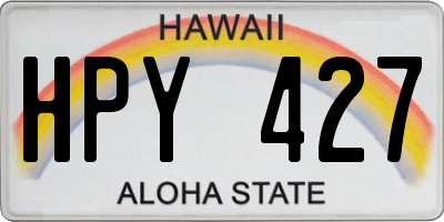 HI license plate HPY427