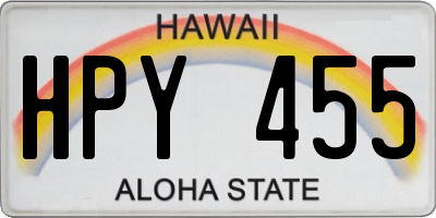 HI license plate HPY455