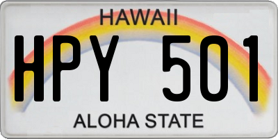 HI license plate HPY501