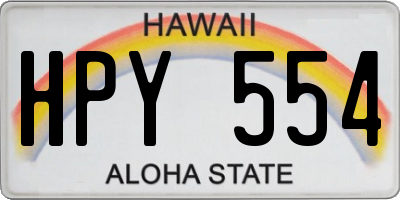 HI license plate HPY554