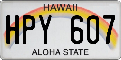 HI license plate HPY607