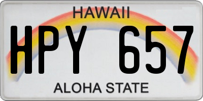 HI license plate HPY657