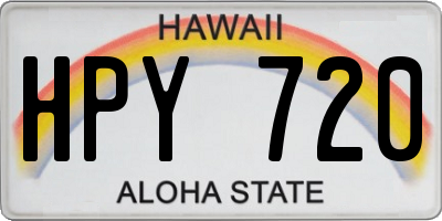 HI license plate HPY720