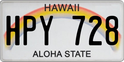 HI license plate HPY728