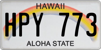HI license plate HPY773