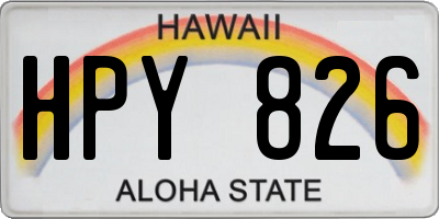HI license plate HPY826