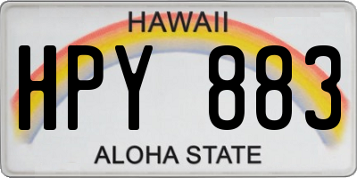 HI license plate HPY883