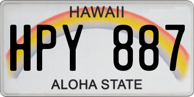 HI license plate HPY887