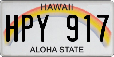 HI license plate HPY917