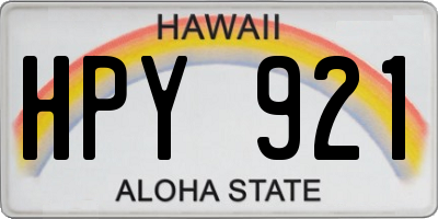 HI license plate HPY921