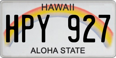 HI license plate HPY927