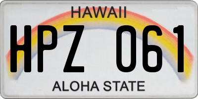 HI license plate HPZ061