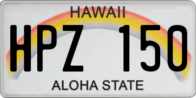 HI license plate HPZ150