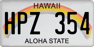 HI license plate HPZ354