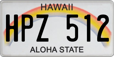 HI license plate HPZ512