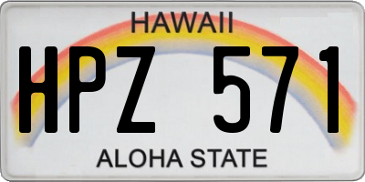 HI license plate HPZ571