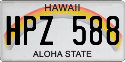 HI license plate HPZ588