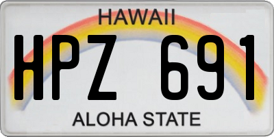 HI license plate HPZ691