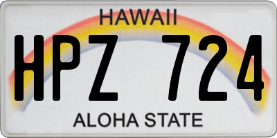 HI license plate HPZ724