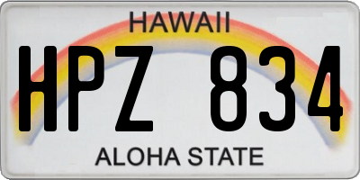 HI license plate HPZ834