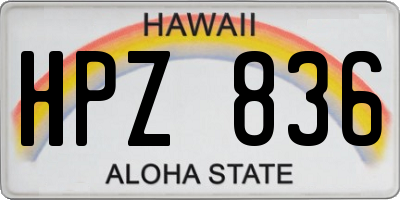 HI license plate HPZ836
