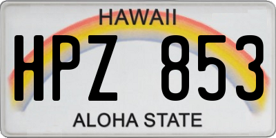 HI license plate HPZ853