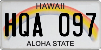 HI license plate HQA097