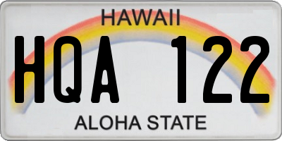 HI license plate HQA122