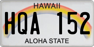 HI license plate HQA152