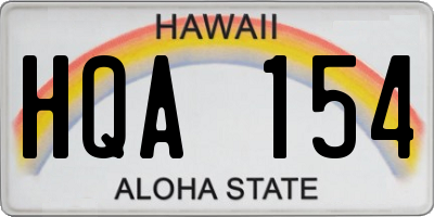 HI license plate HQA154