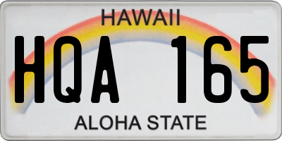 HI license plate HQA165