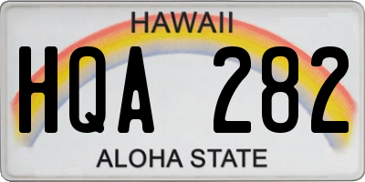 HI license plate HQA282