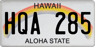 HI license plate HQA285