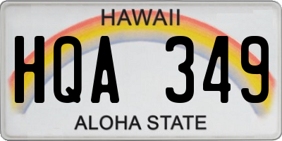 HI license plate HQA349