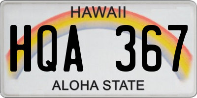 HI license plate HQA367