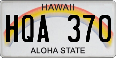 HI license plate HQA370