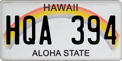 HI license plate HQA394