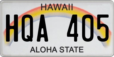 HI license plate HQA405