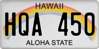 HI license plate HQA450