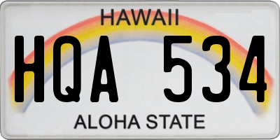 HI license plate HQA534