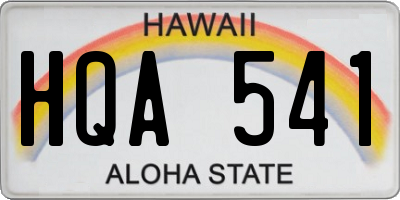 HI license plate HQA541