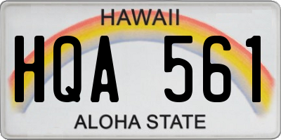 HI license plate HQA561